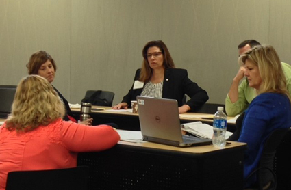 Participants discuss a topic at the Career and Technical Education Summit held at UW-Stout.