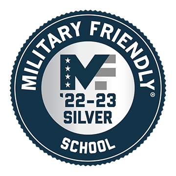 has been named a Military Friendly® school for 2022-2023, moving up two levels to a silver designation in this year’s ranking, which was announced recently.