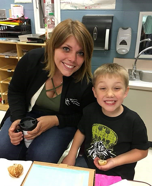 Cassie Haskins with her son, Quentyn.