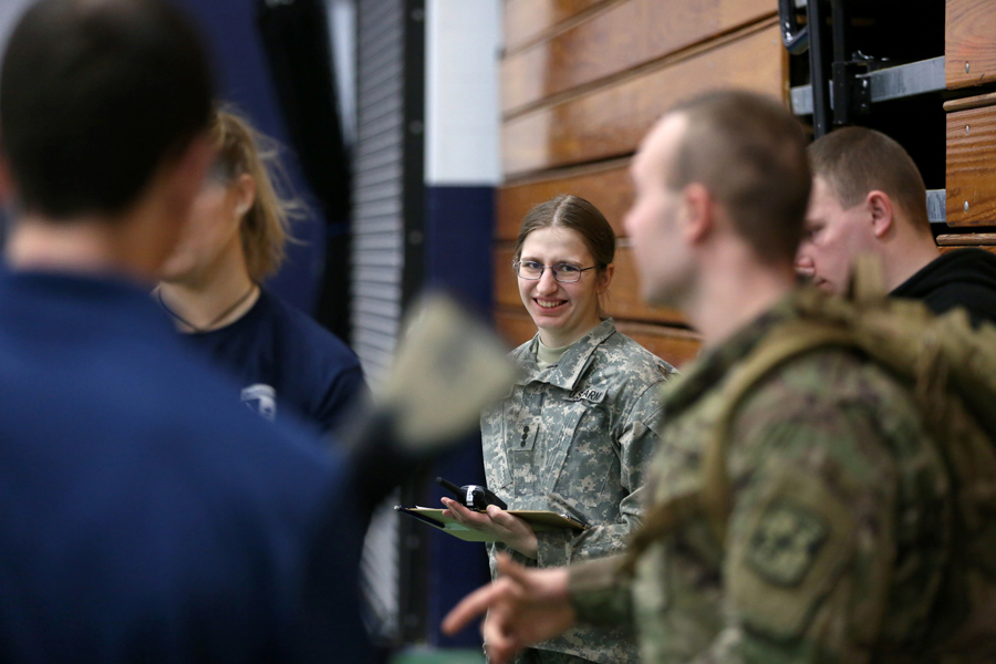 Allegra Van Rossum is student leader of the campus ROTC program.