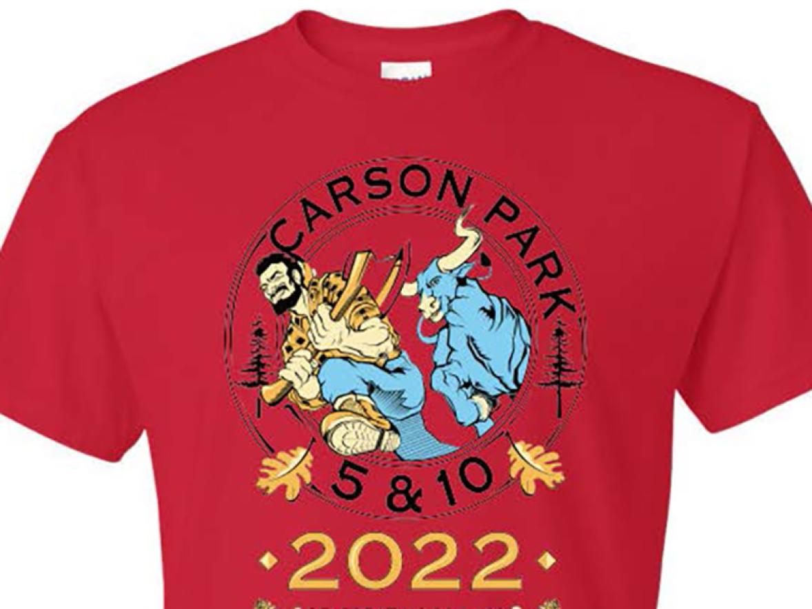 The Eau Claire Carson 5 and 10 race T-shirt designed by UW-Stout student Sara Nyhus.