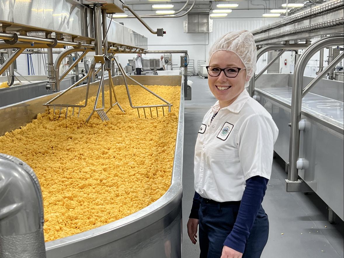 Emily Maier, a 2022 UW-Stout food science master’s graduate, is research and development director at Ellsworth Cooperative Creamery.