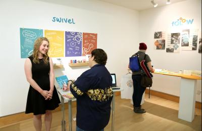 About 100 graduating seniors exhibit their work at the School of Art and Design’s annual Senior Show in the Applied Arts building Friday, May 5, 2017. (UW-Stout Photo by Brett T. Roseman)