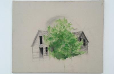 Kayla Spaeth. Things That Could Have Been. Watercolor and Charcoal on Canvas..